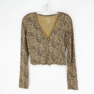American Eagle Soft & Sexy Plush Leopard Print Sweatshirt XS